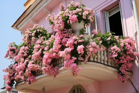 Blooming Artistry: Transforming Building Balconies with Flower Decorationsの素材