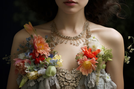 Blooming Beauty: The Timeless Connection of Flowers and Necklaceの素材