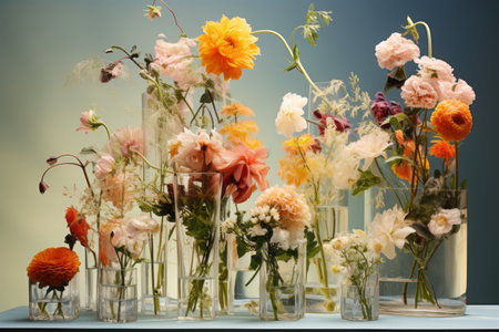 Breathtaking Beauty: Captivating Flowers in Glass Vases - ar 3:2の素材