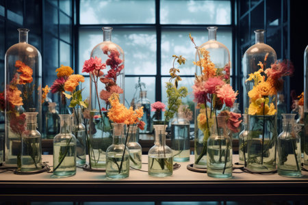 Blooming Beauty: Flower Preservation in Glass Laboratory Equipmentの素材