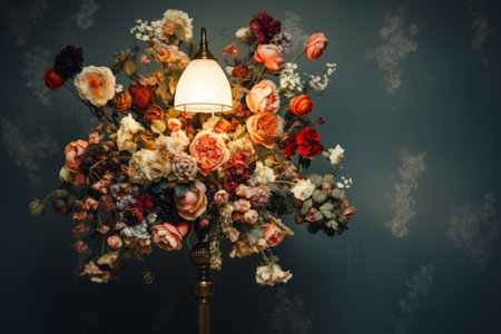 Captivating Floral Artistry Adorns Wall-Mounted Lamp in Astonishing 3:2 Displayの素材