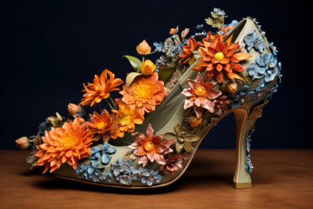 Blooming Elegance: Flowers on a Womans Shoes --ar 3:2の素材