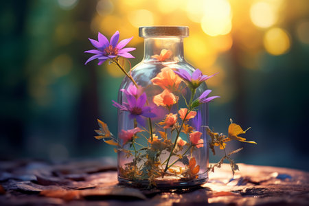 Blooming Beauty Captured in a Bottle: AR 3:2 Flower Magicの素材