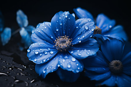 Capturing the Intricate Beauty: Macro Photography Unveils the Astonishing Blue Petals --ar 3:2の素材