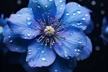 Capturing the Intricate Details: Macro Photography of a Blue Petaled Flower in AR 3:2の素材