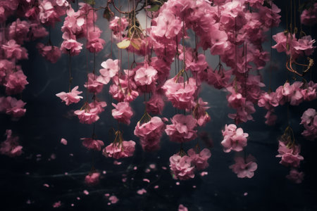 Breathtaking Beauty: The Graceful Hang of the Pink Petaled Flowers --ar 3:2の素材