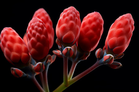 Capturing the Vibrant Essence: Macro Photography of Elegant Red Flower Buds at a 3:2 Aspect Ratioの素材