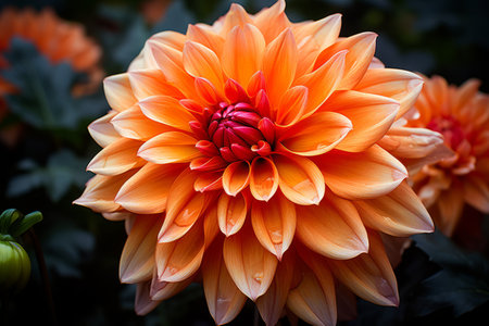 Vibrant Beauty: Capturing the Orange Dahlia Flowerの素材