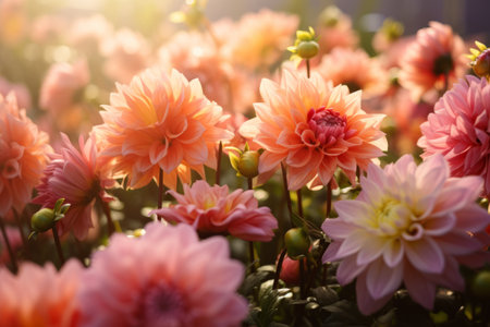 Vibrant Orange and Pink Flowers Blooming under Daylight - AR 3:2の素材