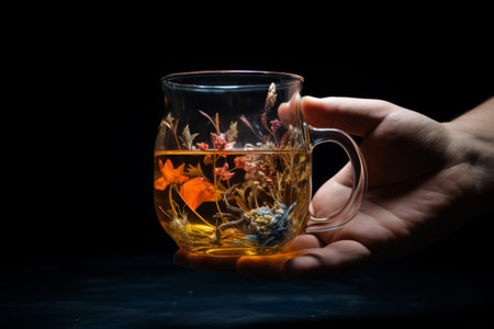 The Art of Hand Brewing Tea: Savoring the Perfect Cup in Glass - AR 3:2の素材