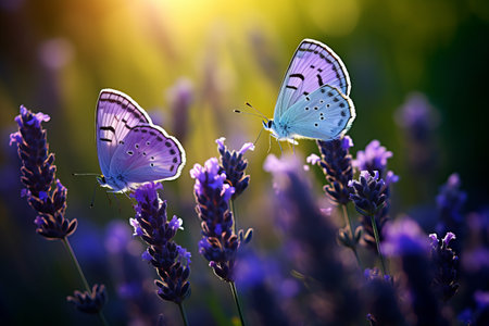 Lavenders Grace: Exploring the World of Butterflies through Macro Photographyの素材