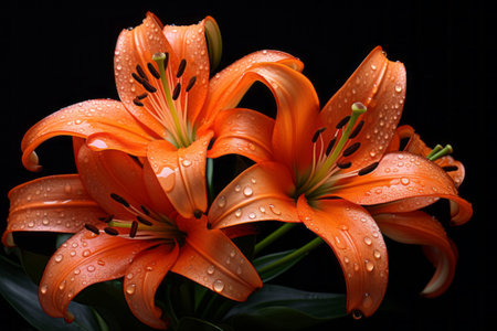 Blooming in Vibrant Hues: Discover the Mesmerizing Orange Lily Flowers --ar 3:2の素材