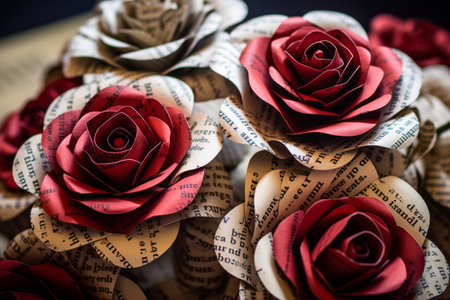 The Aesthetic Beauty of Paper Roses in a 3:2 Aspect Ratioの素材