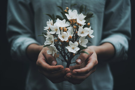 Blossoming Beauty: Captivating the Fragile Elegance of White Flower Budsの素材