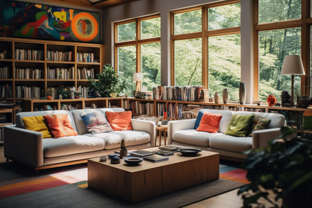 Captivating Snapshot of a Comfortable Living Room â AR 3:2 Editionの素材