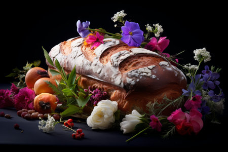 Blooming Petals Accentuate the Delicate Bread -- Aspect Ratio 3:2の素材