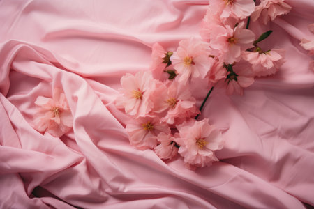 Pink Petals Immersed in a Textured Landscapeの素材