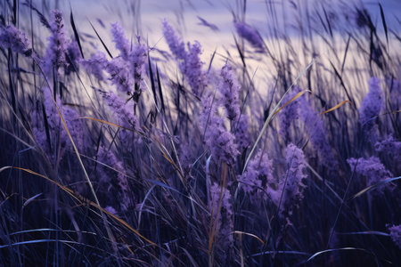 Luscious Lavenders Blend with Verdant Grass: A Captivating 3:2 Snapshotの素材