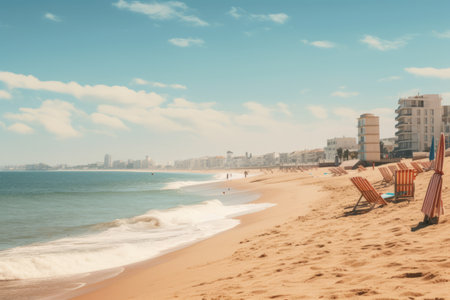 Captivating View: Seaside Splendor Illuminated in Daytime- Aspect Ratio 3:2の素材