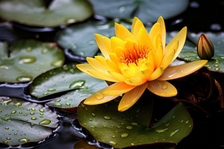 Glimpses of Serenity: Captivating the Yellow Water Lily in AR 3:2の素材