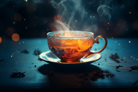 The Art of Sipping: Hot Tea in a Cup --ar 3:2の素材