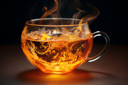 Savoring the Perfect Brew: Hot Tea in a Cup --ar 3:2の素材