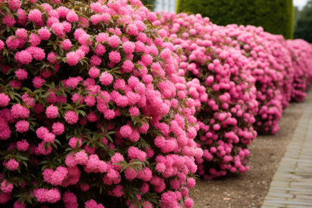 Aesthetic Delight: Embracing the Charm of the Pink Flowered Hedge Plants --ar 3:2の素材