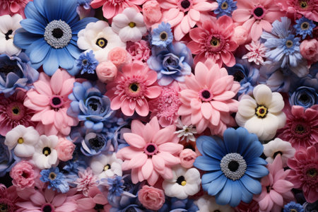 Vibrant Blooms Mesmerize in Shades of Pink and Blue --ar 3:2の素材