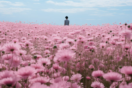 Blossoms in Pink Paradise: Captivating Flower Field in AR 3:2の素材