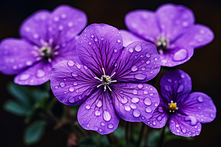 Purple Enchantment: Exploring the Intricate Beauty of 5-Petaled Flowers Through Close-Up Photographyの素材
