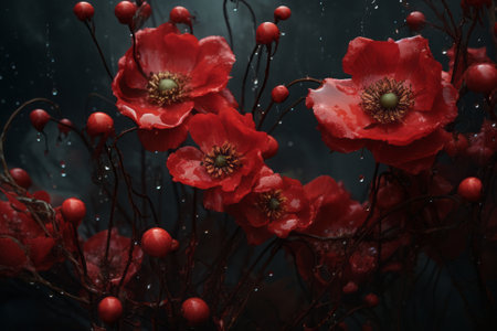 Blooming in Scarlet: An Exploration of Red Flowers --AR 3:2の素材