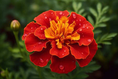 Blooming Brilliance: Captivating the Senses with Red Marigold Flowers in 3:2 Aspect Ratioの素材