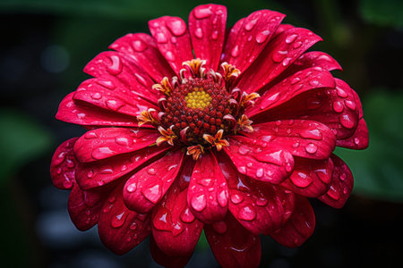 Blooming Brilliance: Captivating Red Zinnia Flower in a 3:2 Aspect Ratioの素材