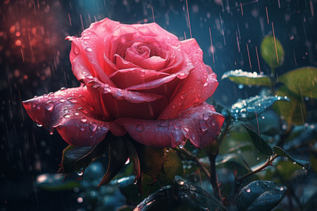 Rose Soaked in Rain: A Captivating 3:2 Journeyの素材