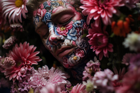 Blooming Beauty: Embracing Floral Body Art - AR 3:2の素材