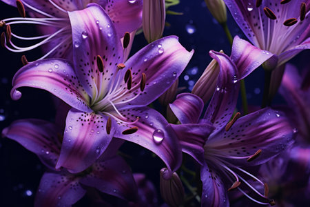 Purple Lily Flowers: A Radiant 3:2 Visionの素材