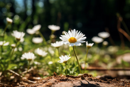 Breathtaking Close-up of a White Daisy Flower in Selective Focus -ar 3:2の素材