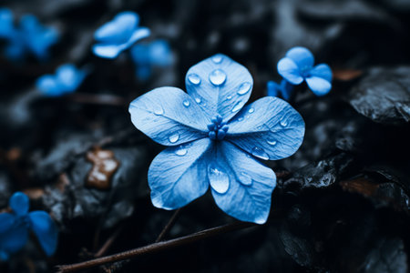 Captivating Macro Photography: The Mesmerizing Blue Flower in Selective Focusの素材