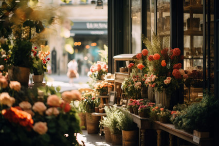 Blooming Beauty: Captivating Selective Focus Photography of Flower Shop --ar 3:2の素材