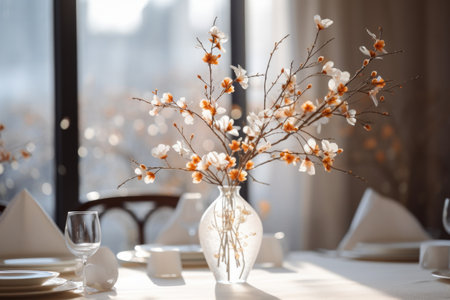 Captivating Table Centerpiece Takes the Spotlight: A Selective Focus Masterpiece in AR 3:2の素材