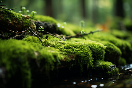 Moss Under the Lens: Exploring the Shallow Focus of ar 3:2の素材