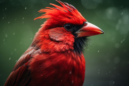 Vibrant and Captivating: The Shallow Focus Portrait of a Red Birdの素材