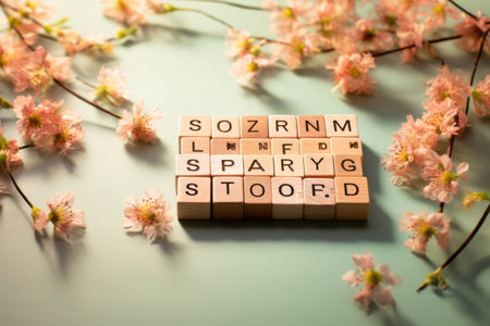 Embracing the Arrival of Spring with Scrabble Tiles: A 3:2 Visual Delightの素材