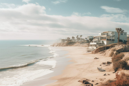 Serenity at the Shore: Captivating Daytime Photo of a Seaside Oasis -- ar 3:2の素材