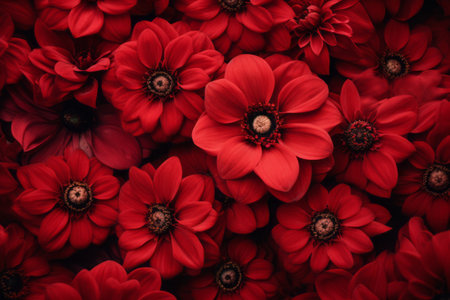 Blooming Splendor: A Vibrant Collection of Red Flowers - AR 3:2の素材