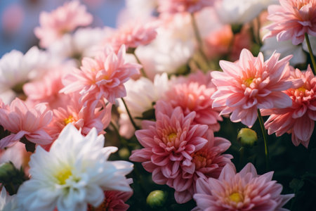 Blossoming in Beauty: Captivating Selective Focus Photography Showcasing Pink and White Petaled Flowの素材