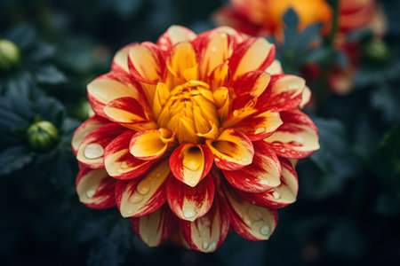 Bursting with Vibrant Color: The Yellow and Red Petaled Flower - Artistic Expression in 3:2 Aspect Rの素材