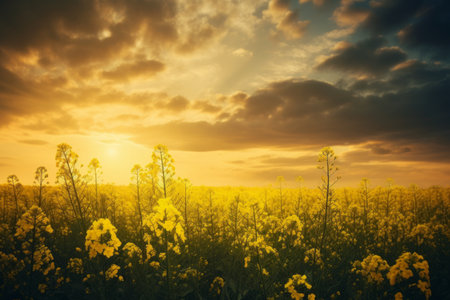 Captivating Fields of Golden Blooms --AR 3:2の素材