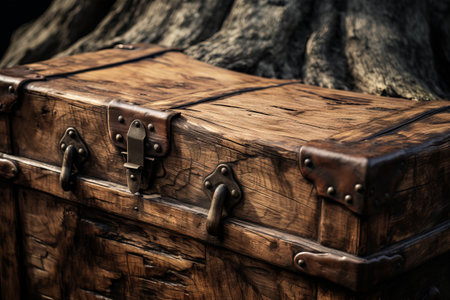 The Intricate Details of a Wooden Trunk: A Breathtaking Close-Up Captureの素材