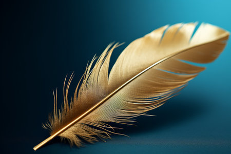 Glimpses of Elegance: A Mesmerizing Close-Up of a Gold-Tipped Featherの素材